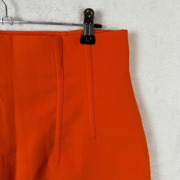 ZARA High Waist Pintuck Mini Skirt in Orange Size Small - Picture 4 of 8
